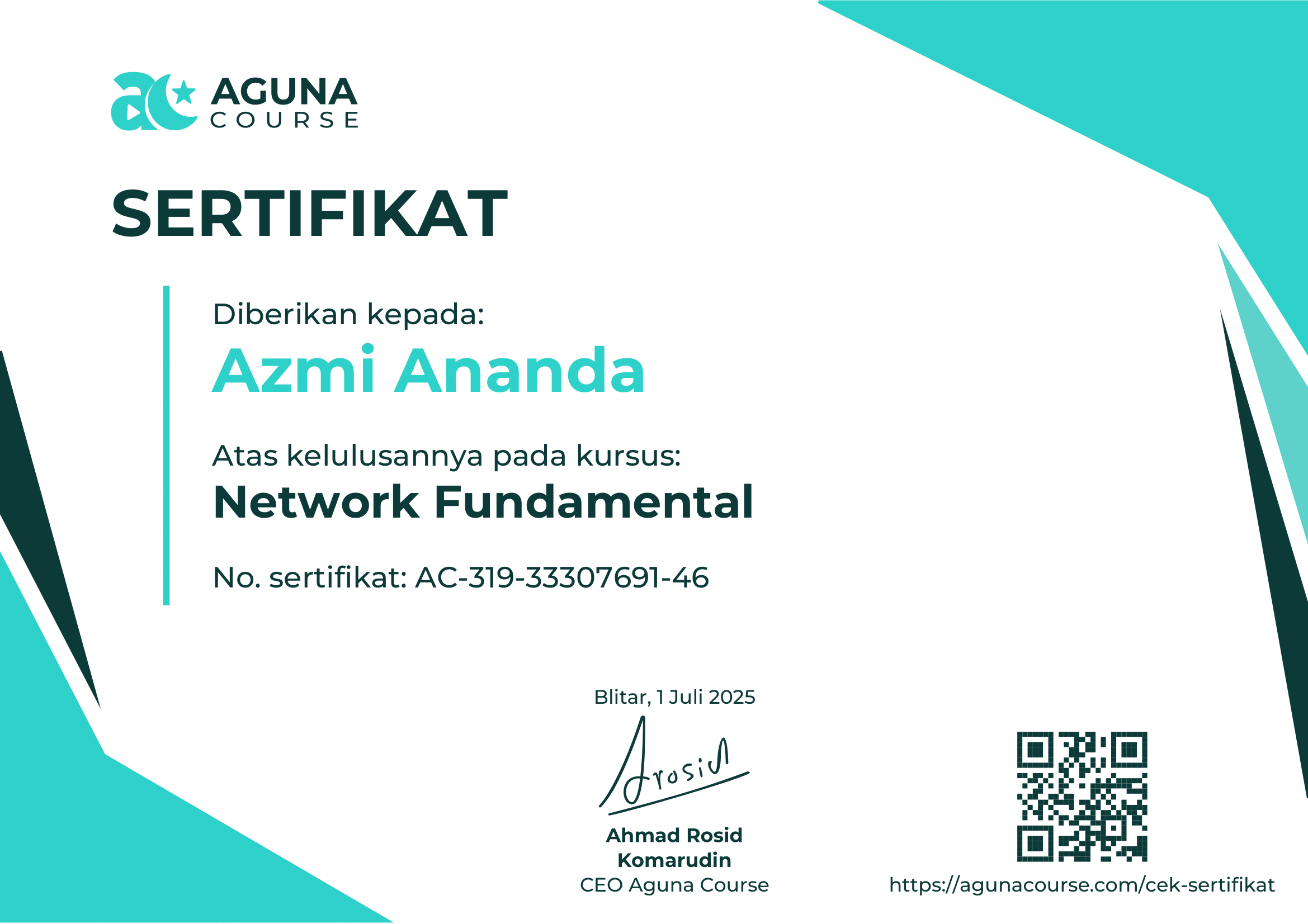 sertifikat network